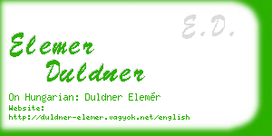 elemer duldner business card